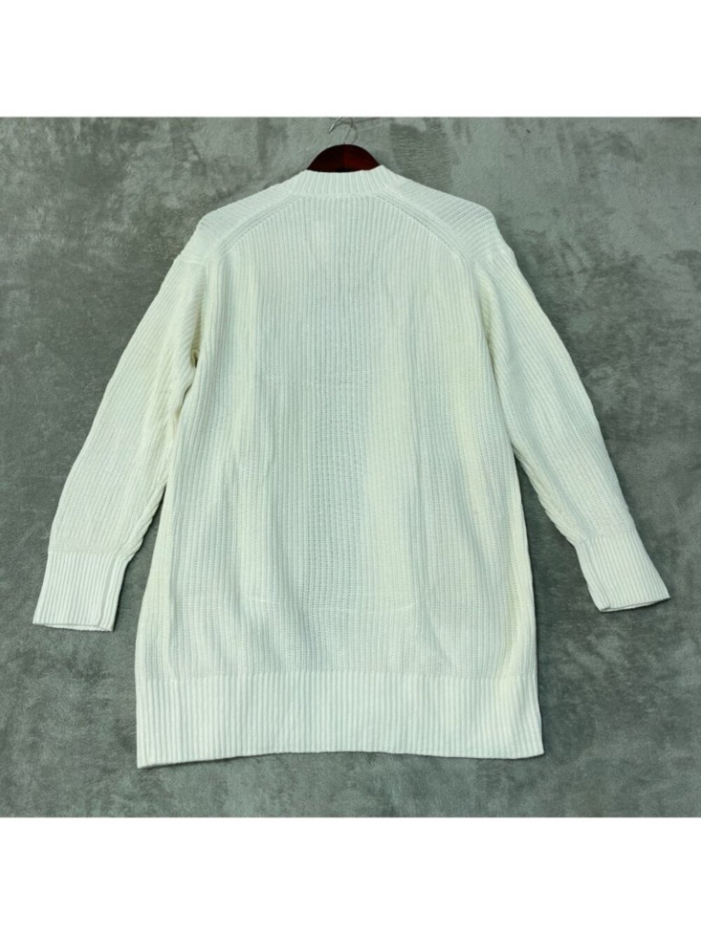 NWT Max & Mia Women's L Cardigan Ivory Open Front Ribbed Knit - Picture 6 of 12